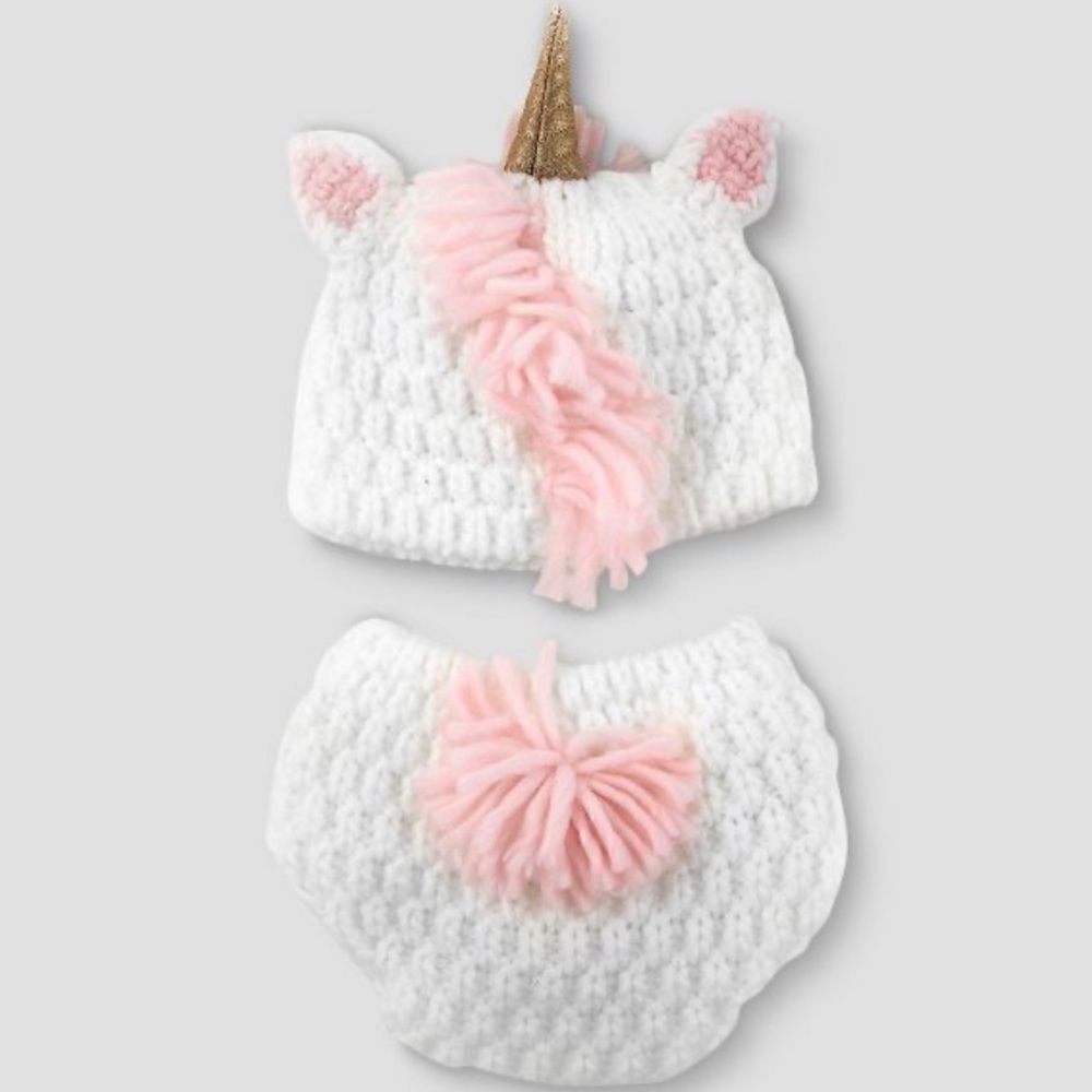 BABY Unicorn Hat & Diaper Cover Set - Picture 2 of 4